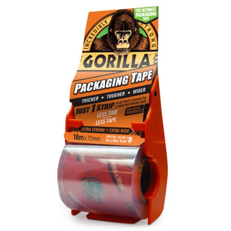 Gorilla Packing Tape Csomagolószalag Adagolóval 18m x 72mm Extra Erős 