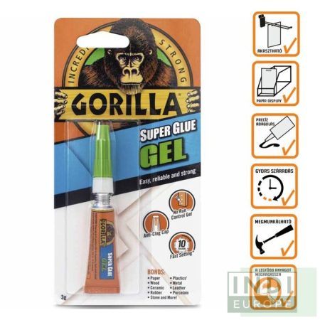 Gorilla Super Glue Gél Pillanatragasztó 3g